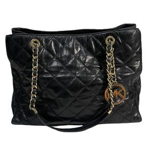 Michael Kors Black Susannah Leather Tote